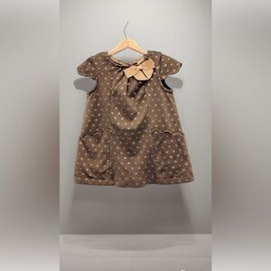 Catherine Malandrino Girl’s Size 2T Dark Gray & Gold Top With peach Bow …